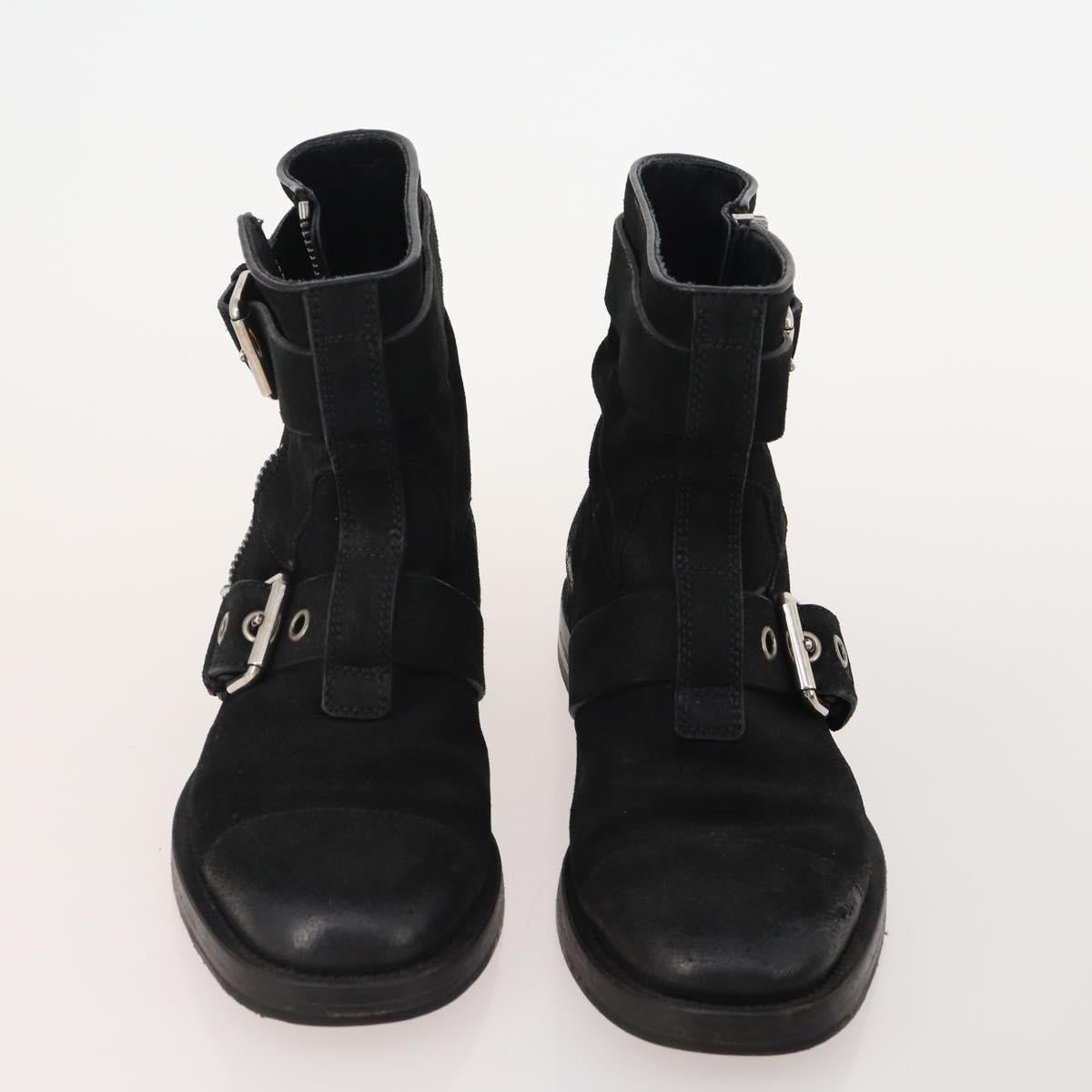 GUCCI Shoes Leather 4 Set Black Brown Auth 174779
