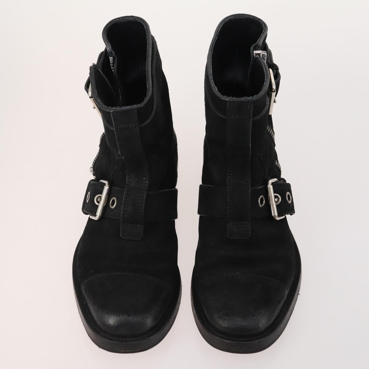 GUCCI Shoes Leather 4 Set Black Brown Auth 174779
