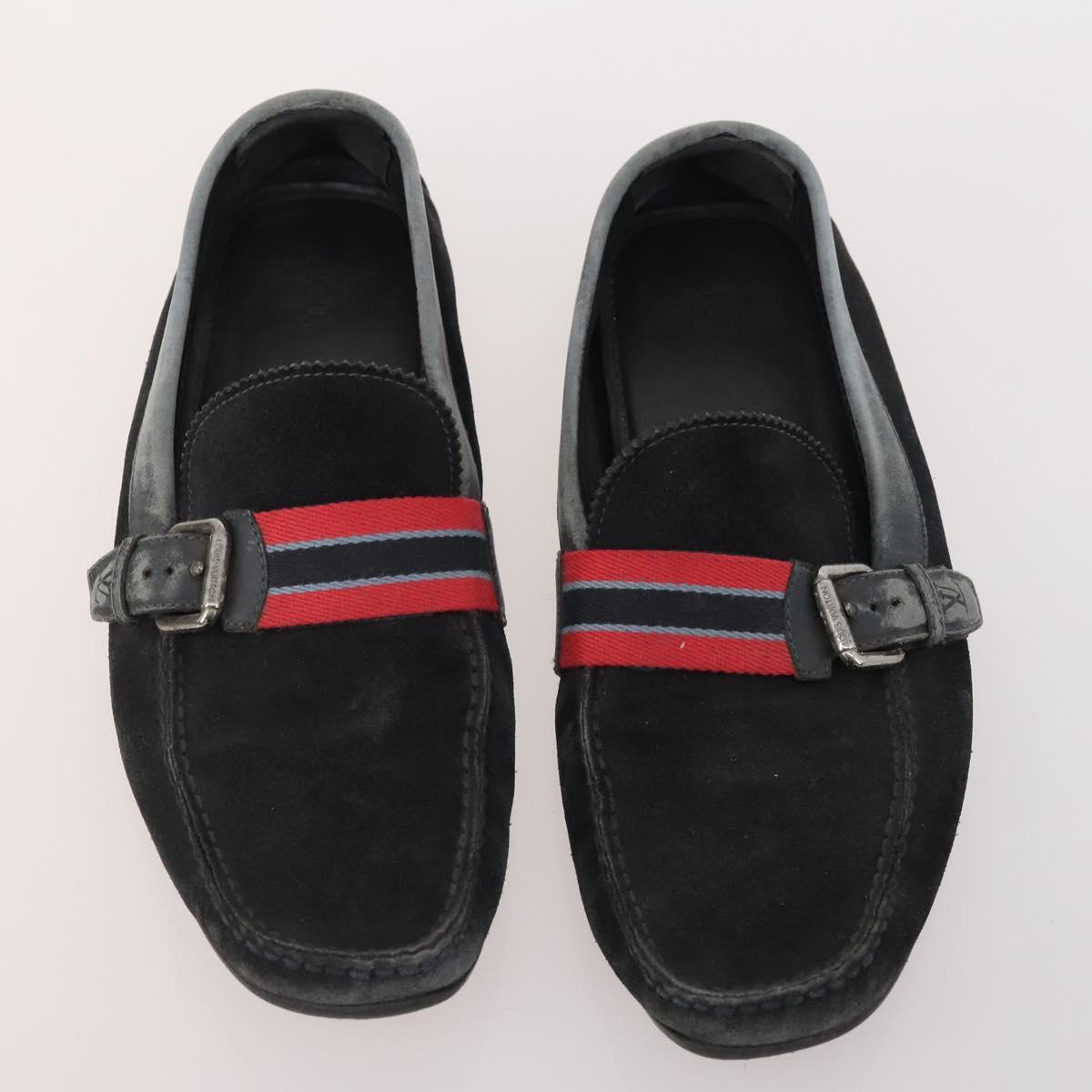 LOUIS VUITTON Monogram Mini Shoes Leather 5 Set Black Beige Navy LV Auth 174780