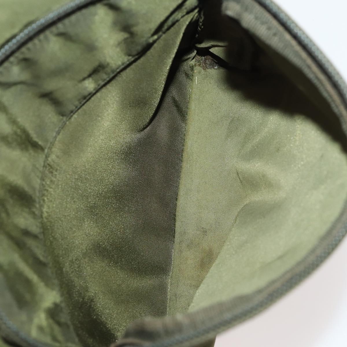 PRADA Backpack Nylon Khaki Silver Auth 174854