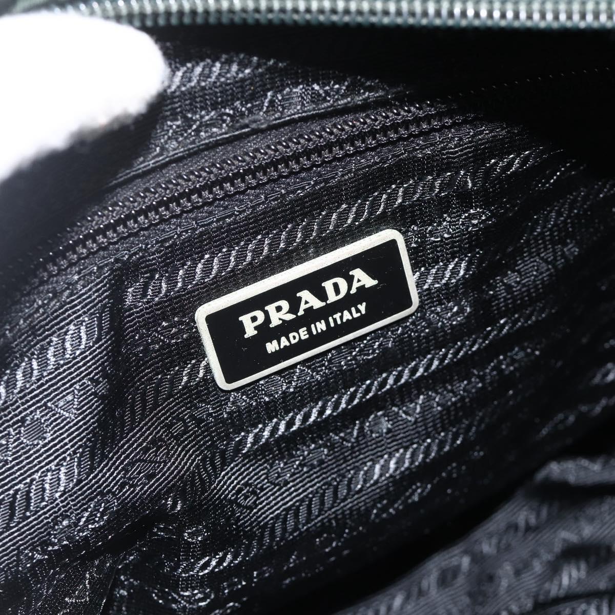 PRADA Shoulder Bag Nylon Green Silver Auth 174855
