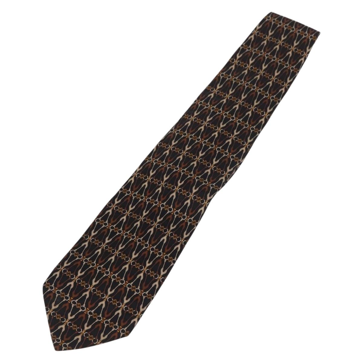 FENDI Necktie Silk Black Auth 174882A