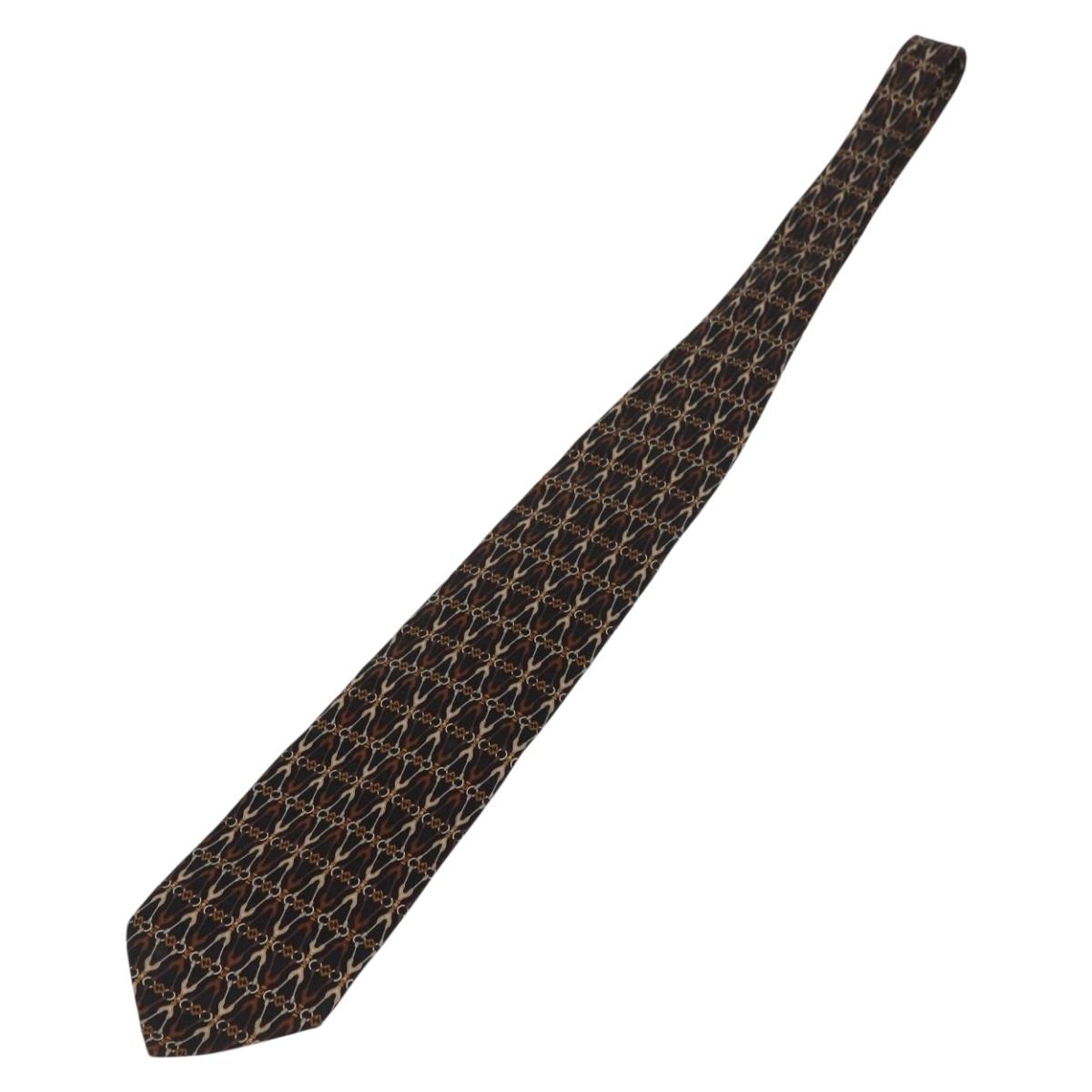 FENDI Necktie Silk Black Auth 174882A