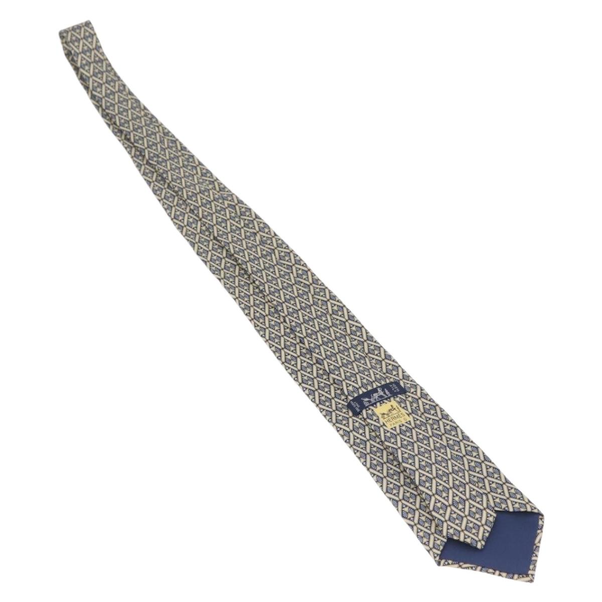 HERMES Necktie Silk Blue Auth 174891A