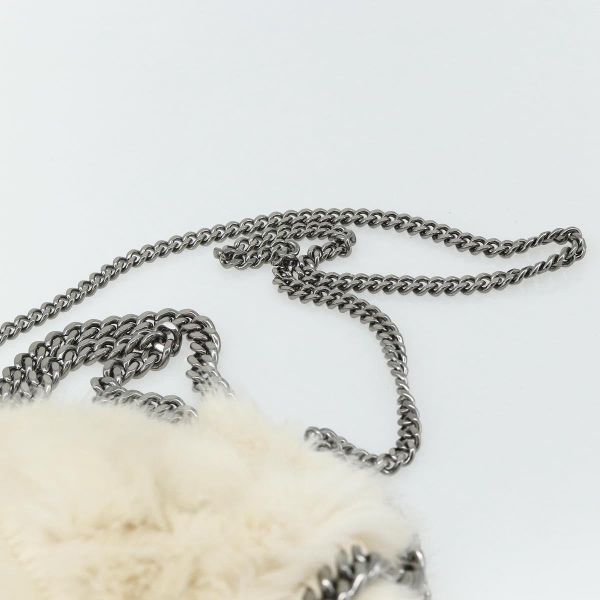Stella MacCartney Falabella Tote Bag Fur 2way White Silver Auth 174918A