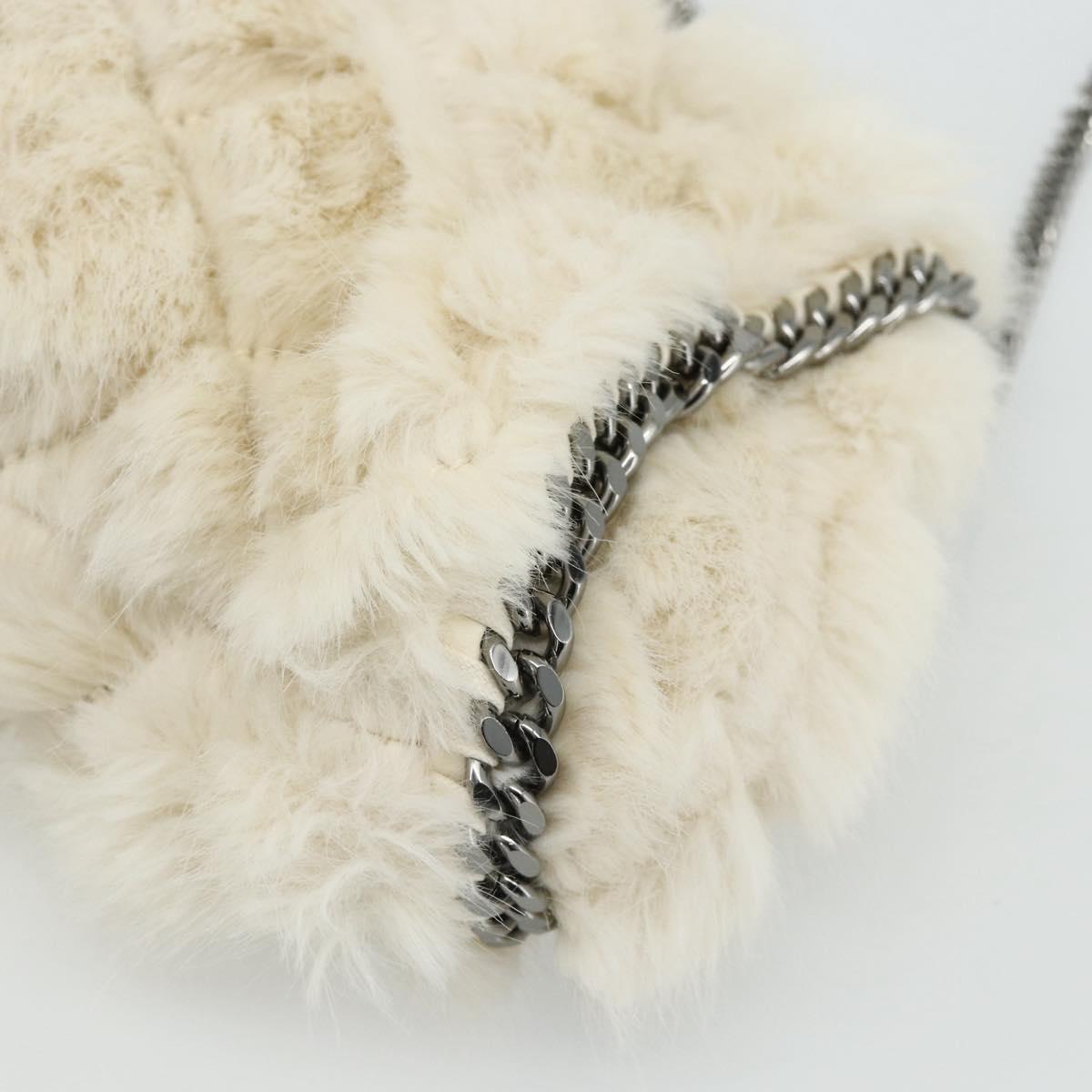 Stella MacCartney Falabella Tote Bag Fur 2way White Silver Auth 174918A