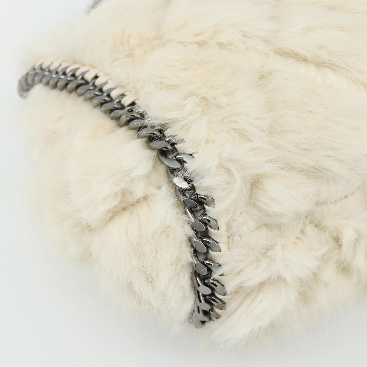 Stella MacCartney Falabella Tote Bag Fur 2way White Silver Auth 174918A