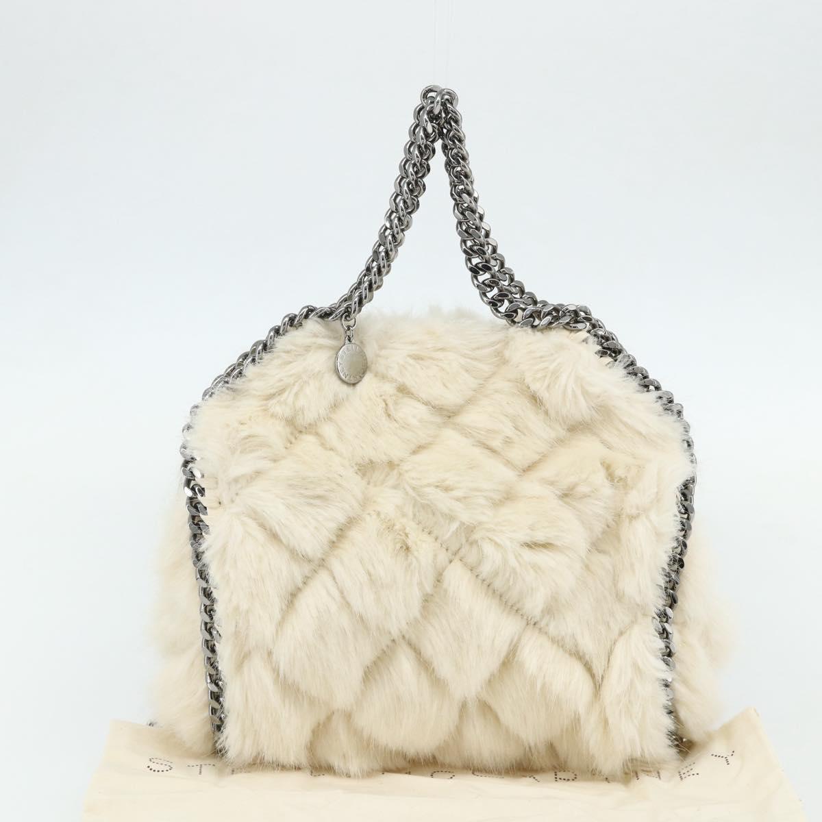 Stella MacCartney Falabella Tote Bag Fur 2way White Silver Auth 174918A