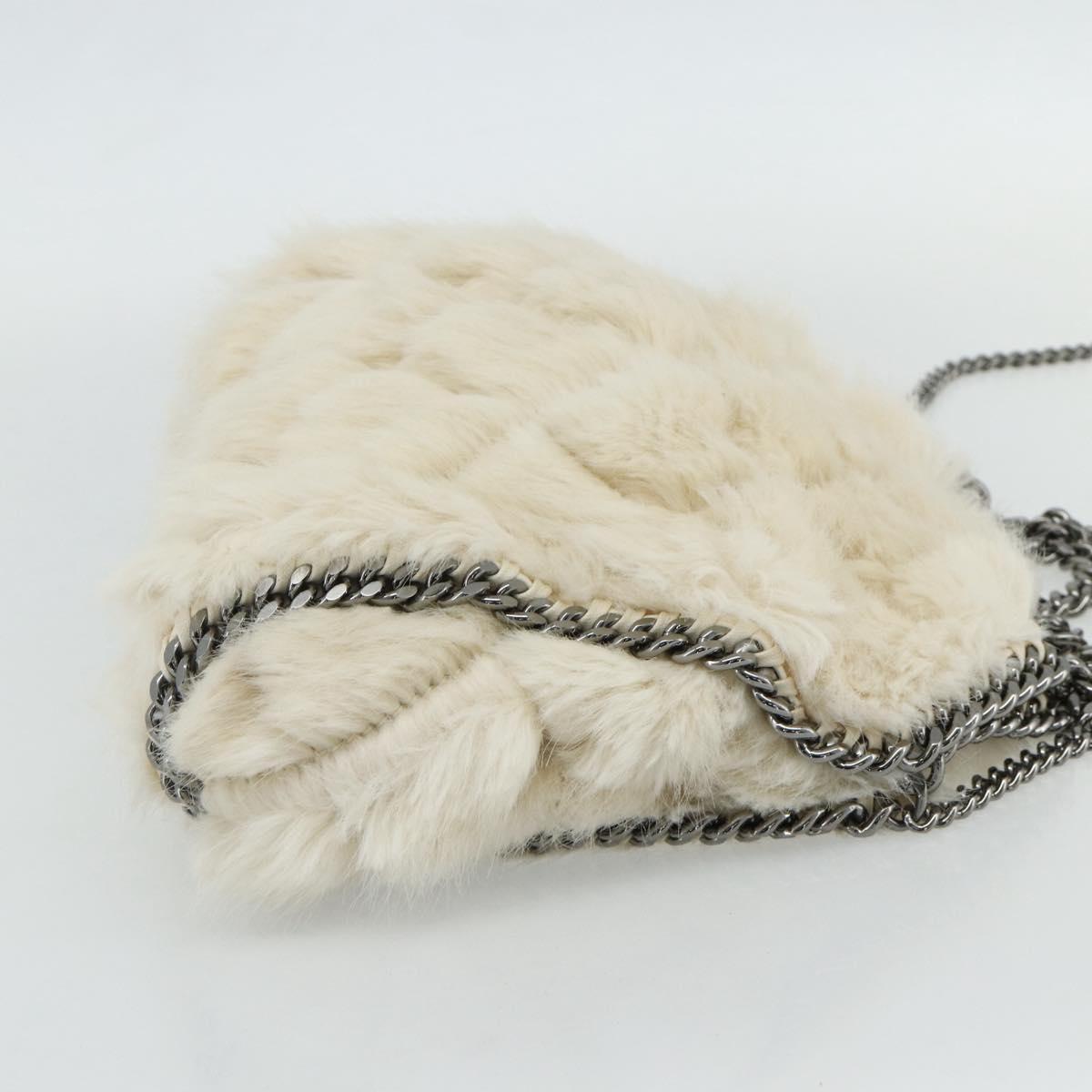 Stella MacCartney Falabella Tote Bag Fur 2way White Silver Auth 174918A