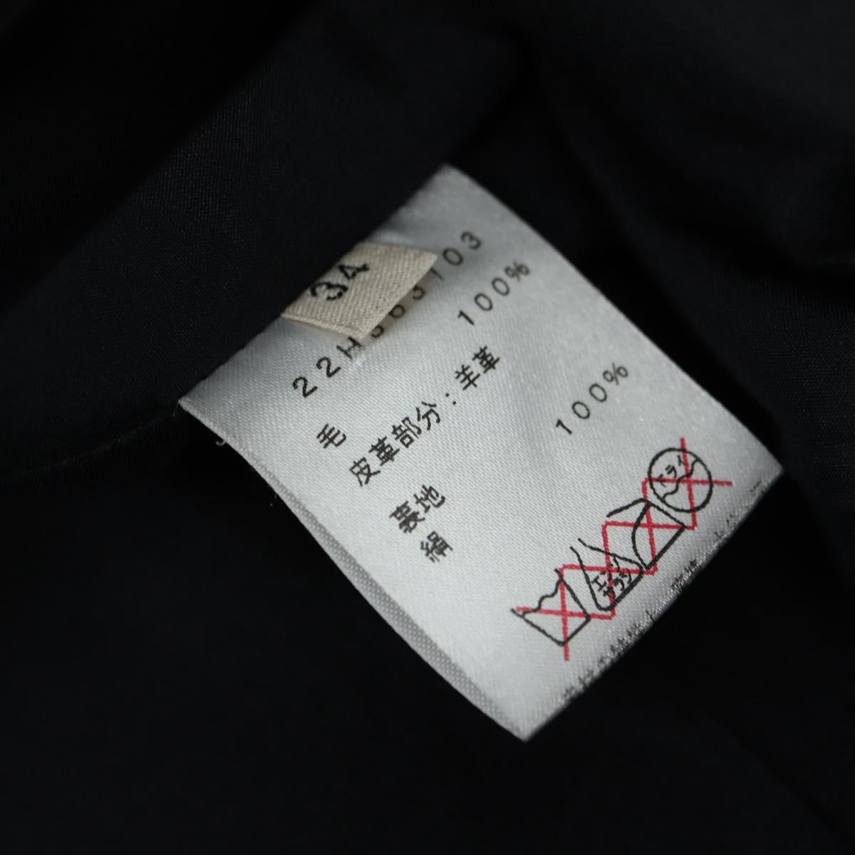 CELINE Skirt Wool Black Auth 174923A