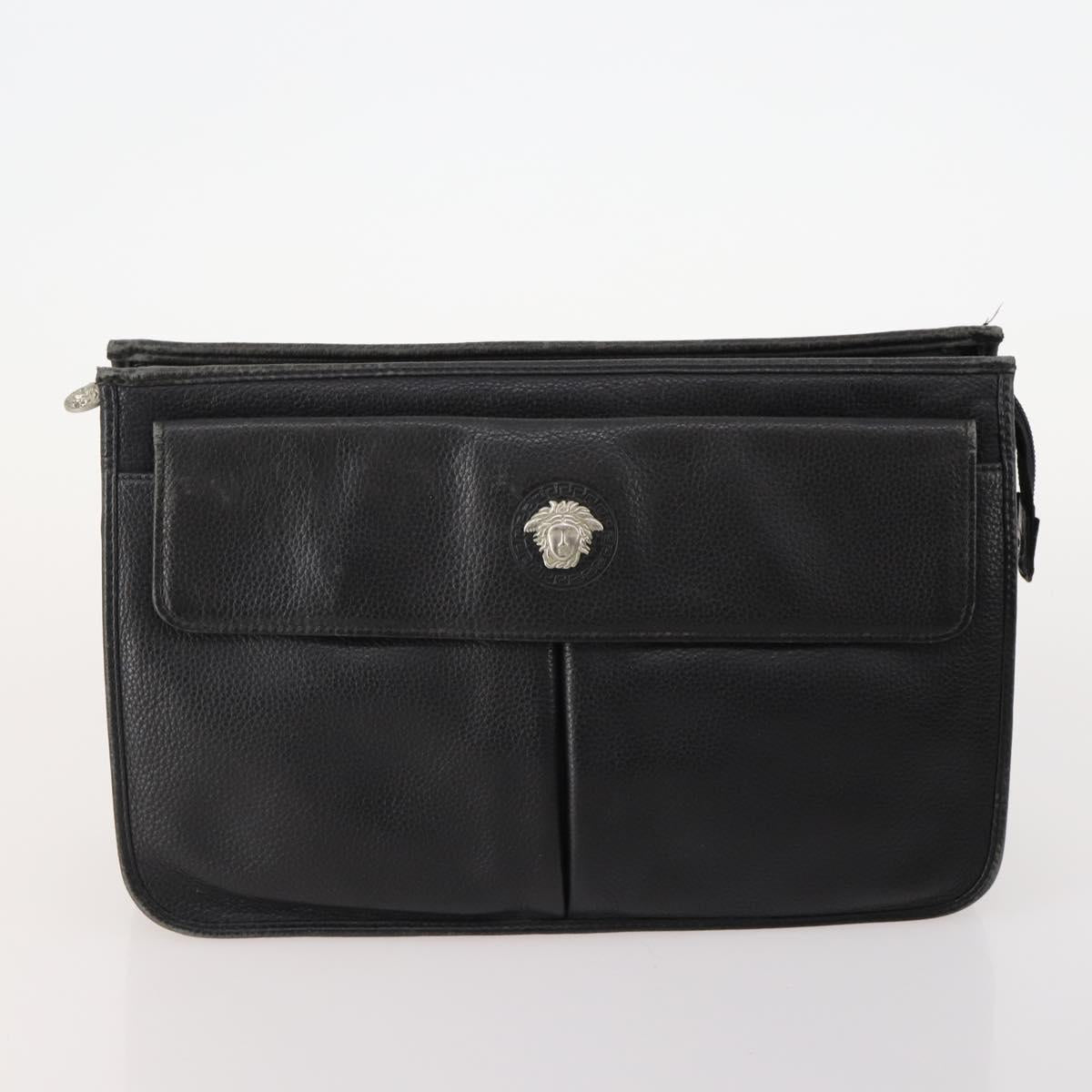 Gianni Versace MCM Saint Laurent Bag Nylon Leather 4 Set Black Navy Auth 174946