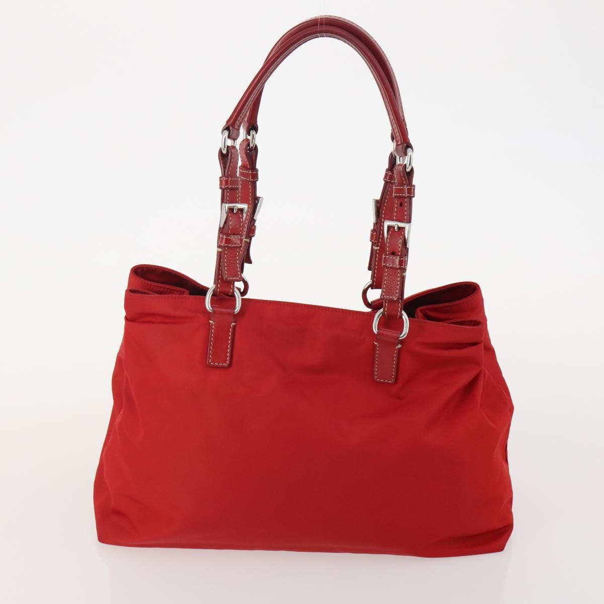 PRADA Hand Bag Nylon 5 Set Green Beige Red Auth 174971