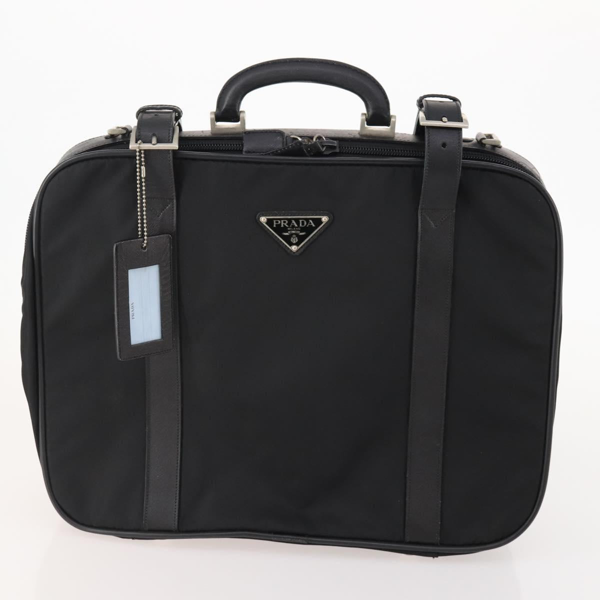 PRADA Trunk Nylon 2 Set Black Auth 174973