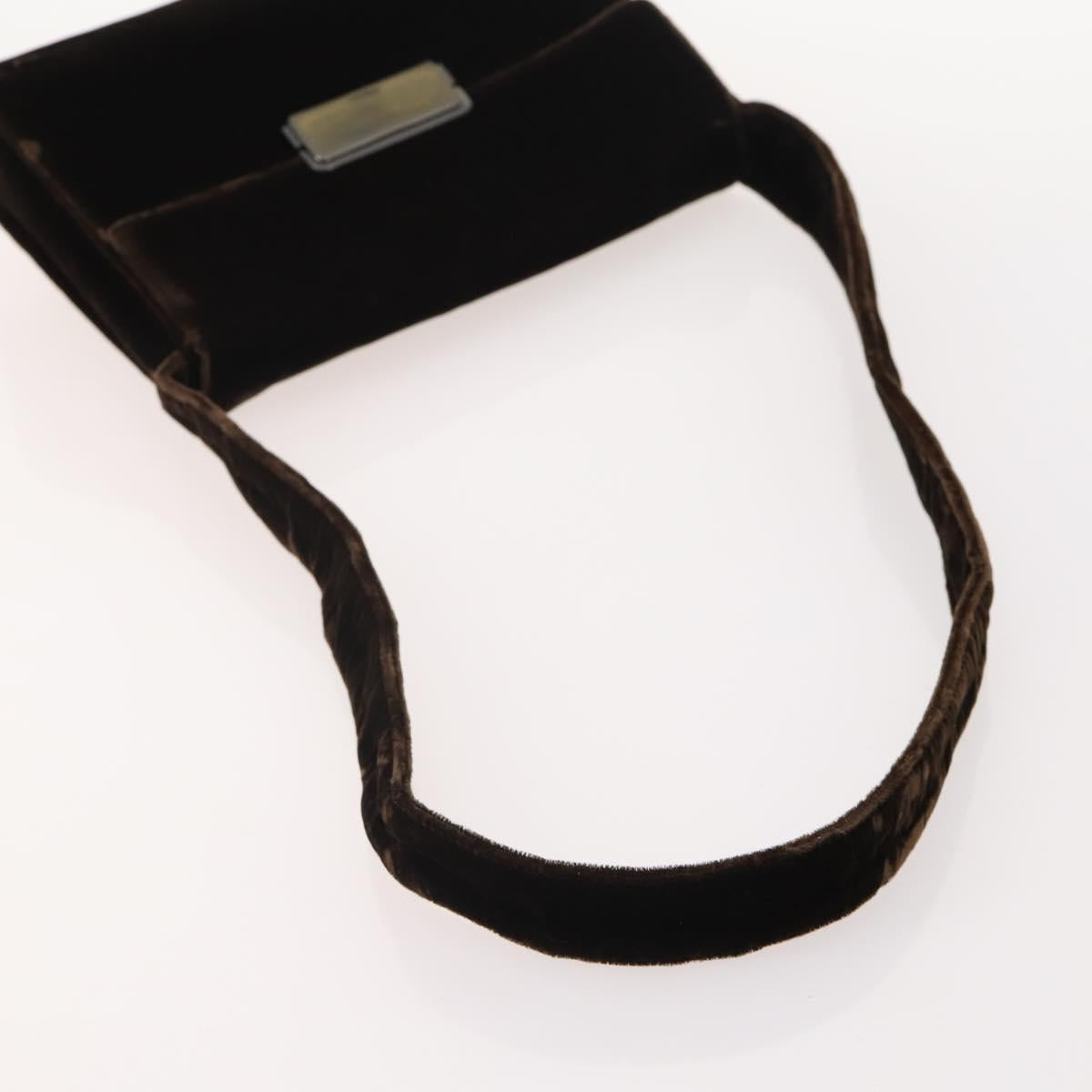 PRADA Shoulder Bag Nylon Velour 4 Set Black Green Auth 174976
