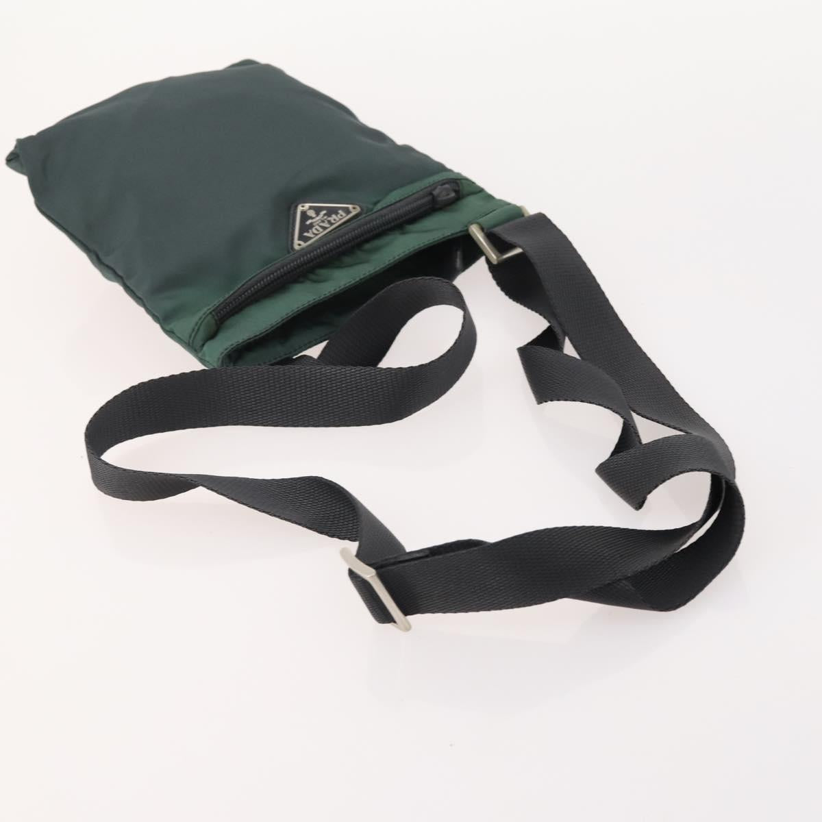 PRADA Shoulder Bag Nylon Velour 4 Set Black Green Auth 174976