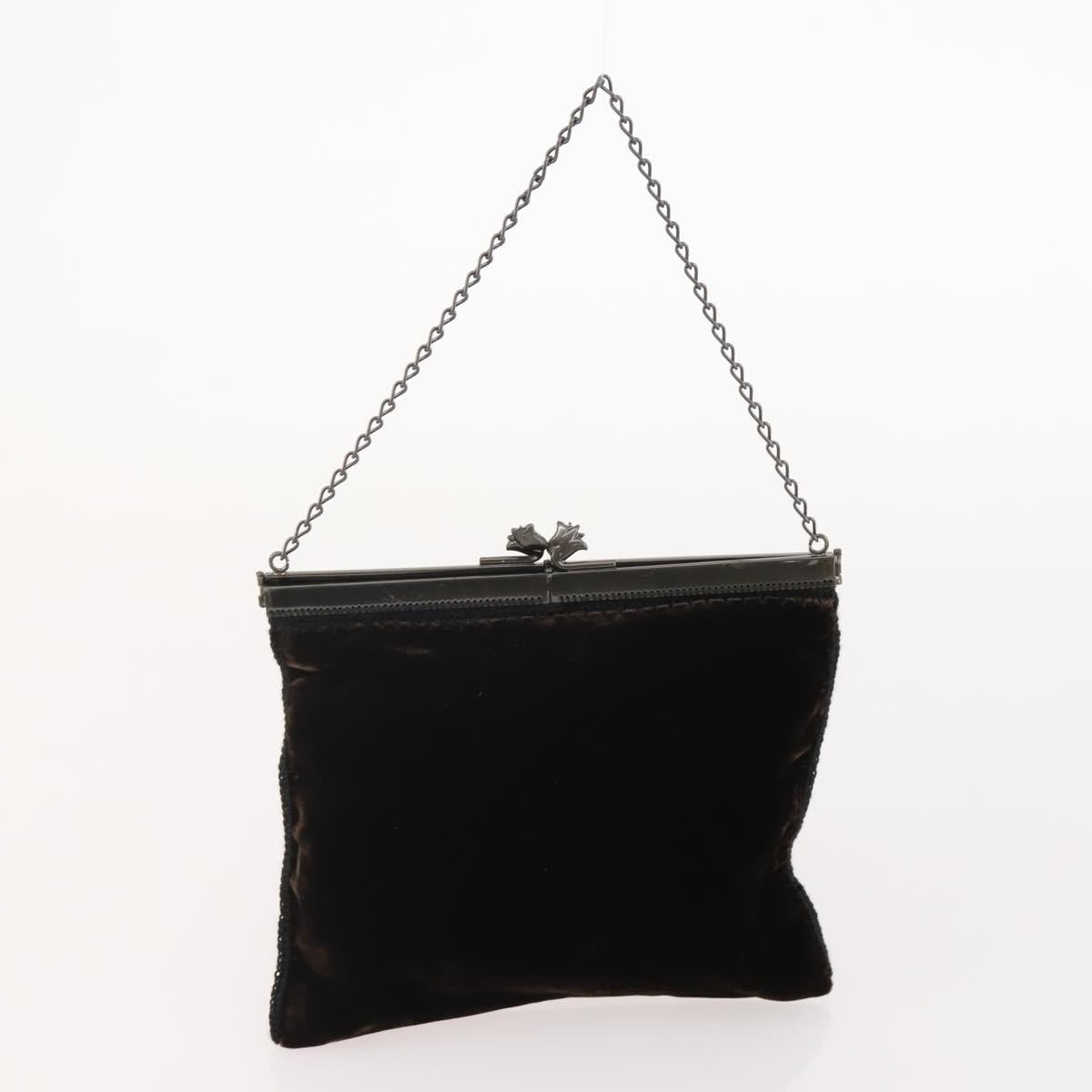 PRADA Shoulder Bag Nylon Velour 4 Set Black Green Auth 174976