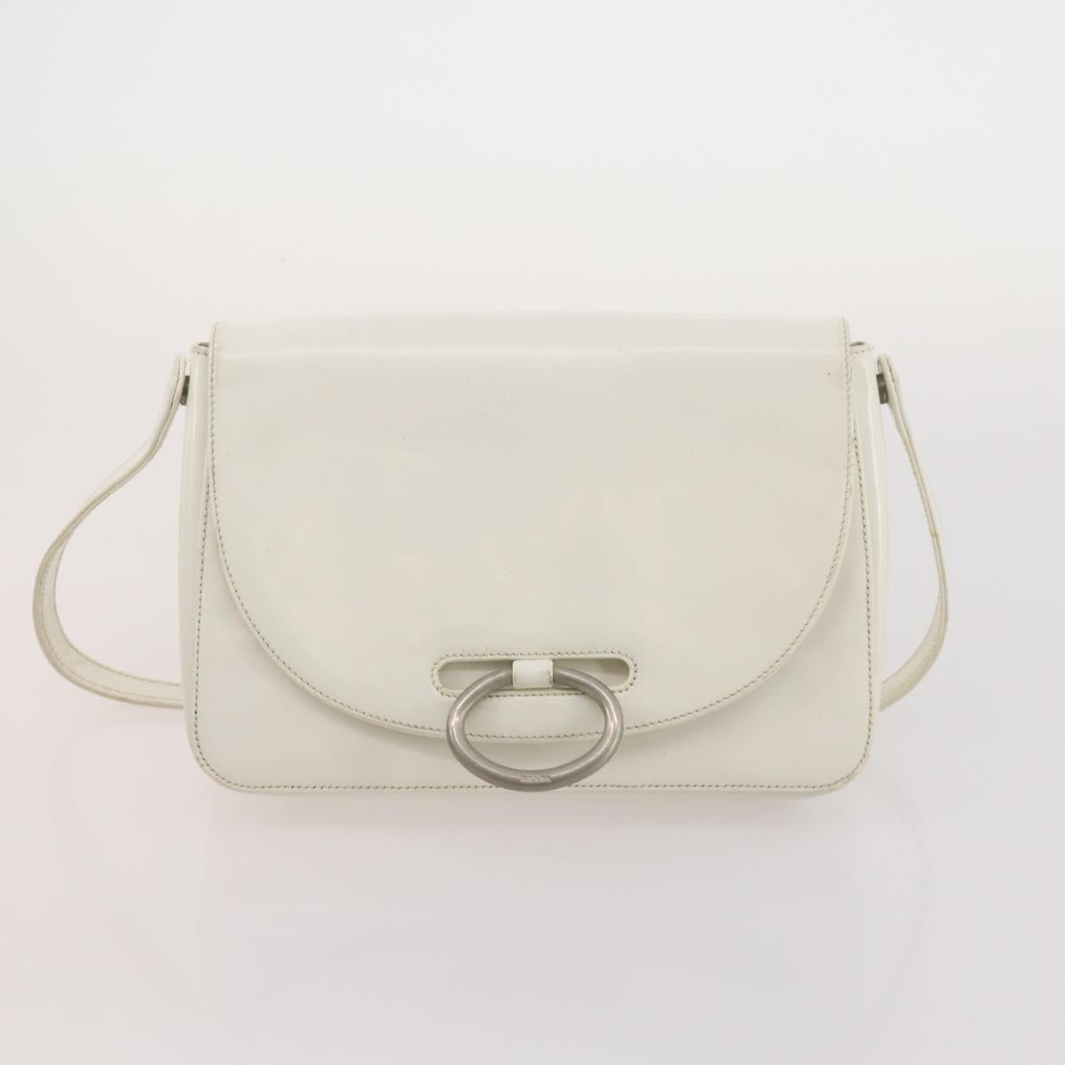 PRADA Shoulder Bag Canvas Leather 5 Set Black White Brown Auth 174978