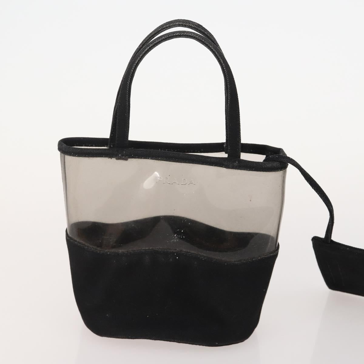PRADA Shoulder Bag Canvas Leather 5 Set Black White Brown Auth 174978