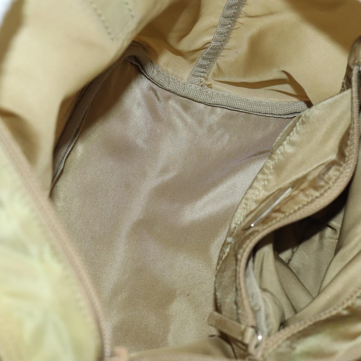 PRADA Hand Bag Nylon 5 Set Beige Green Auth 174981