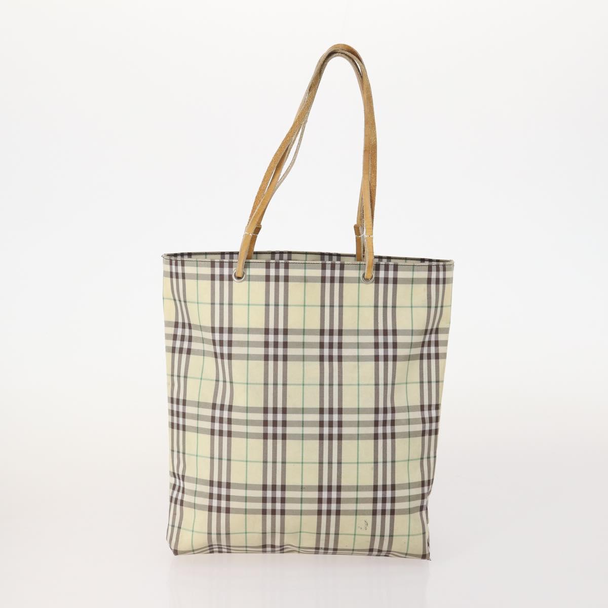 Burberrys Burberry Nova Check Hand Bag Nylon 4 Set Beige Auth 174988