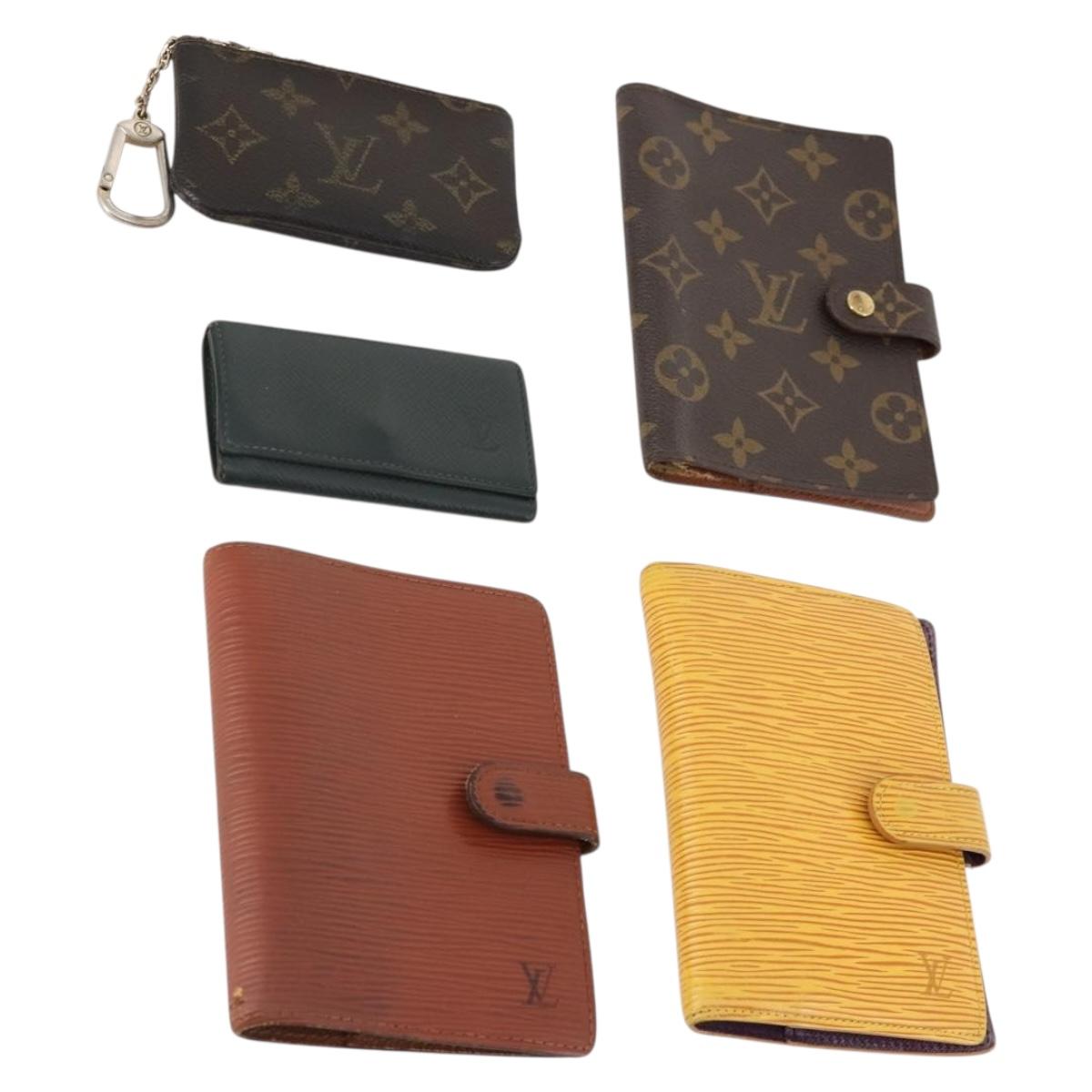 LOUIS VUITTON Epi Monogram Coin Purse Day Planner Cover 5 Set LV Auth 175000