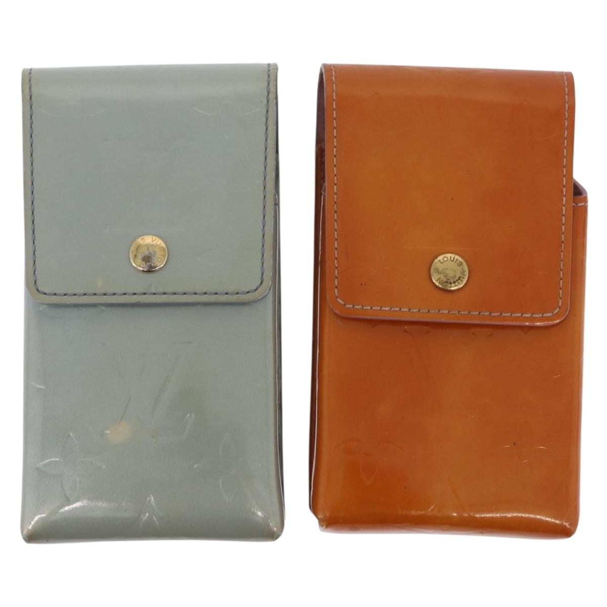 LOUIS VUITTON Vernis Cigarette Case 4 Set Bronze Pink Lavand LV Auth 175001