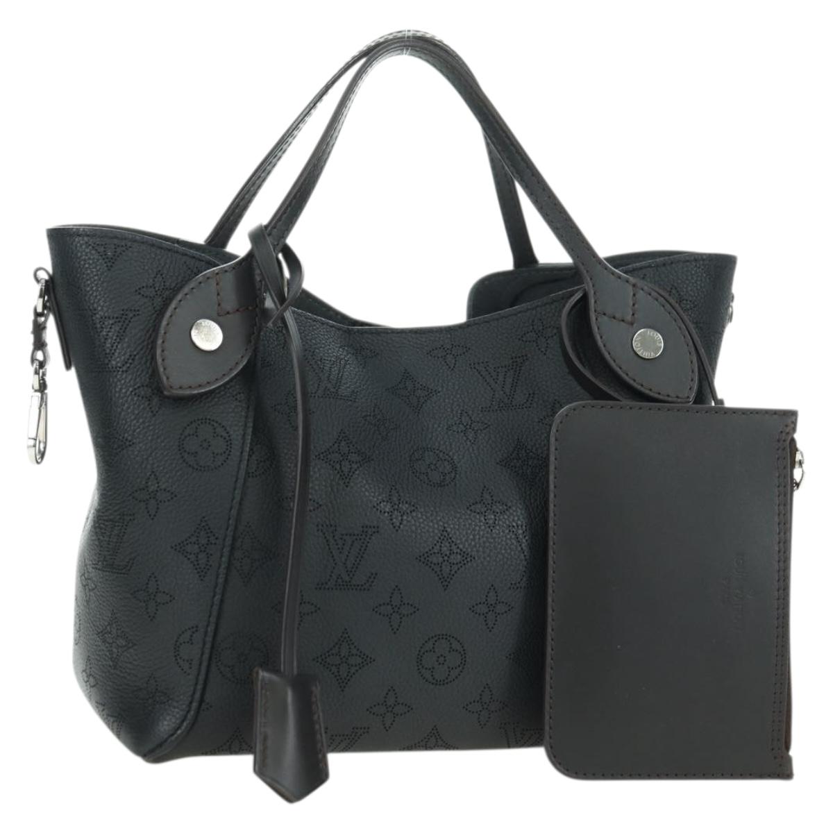 LOUIS VUITTON Monogram Mahina Hina PM Tote Bag Black M54350 LV Auth 175032A