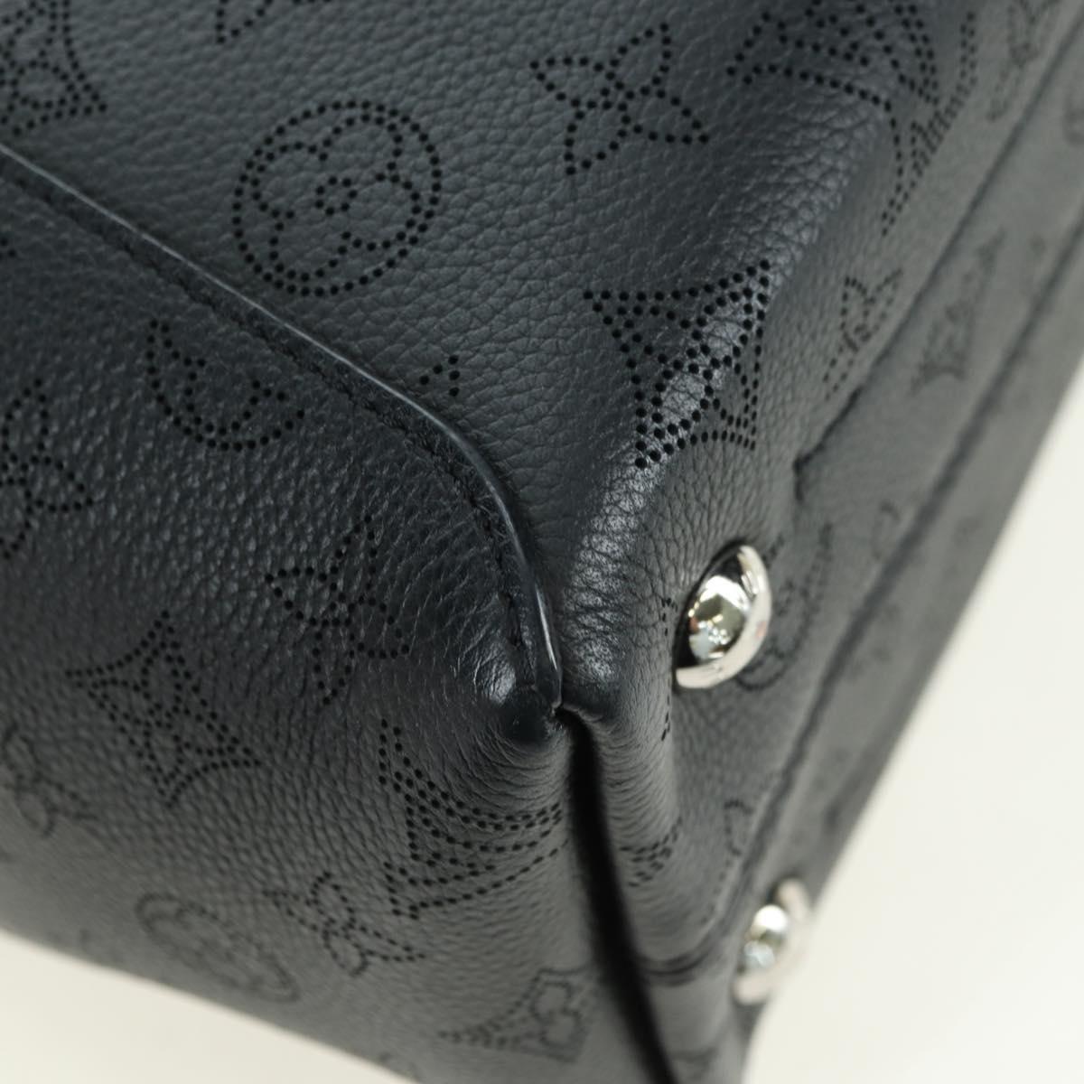 LOUIS VUITTON Monogram Mahina Hina PM Tote Bag Black M54350 LV Auth 175032A