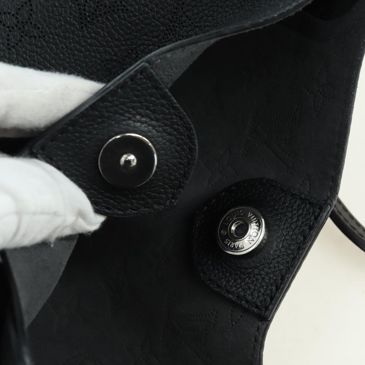 LOUIS VUITTON Monogram Mahina Hina PM Tote Bag Black M54350 LV Auth 175032A