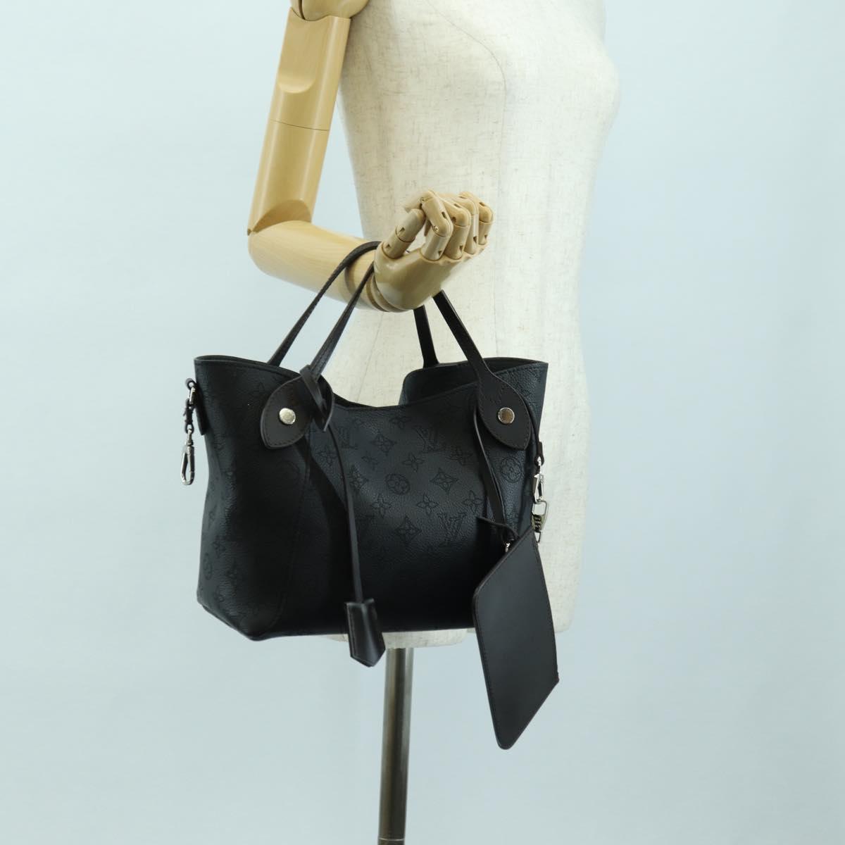 LOUIS VUITTON Monogram Mahina Hina PM Tote Bag Black M54350 LV Auth 175032A