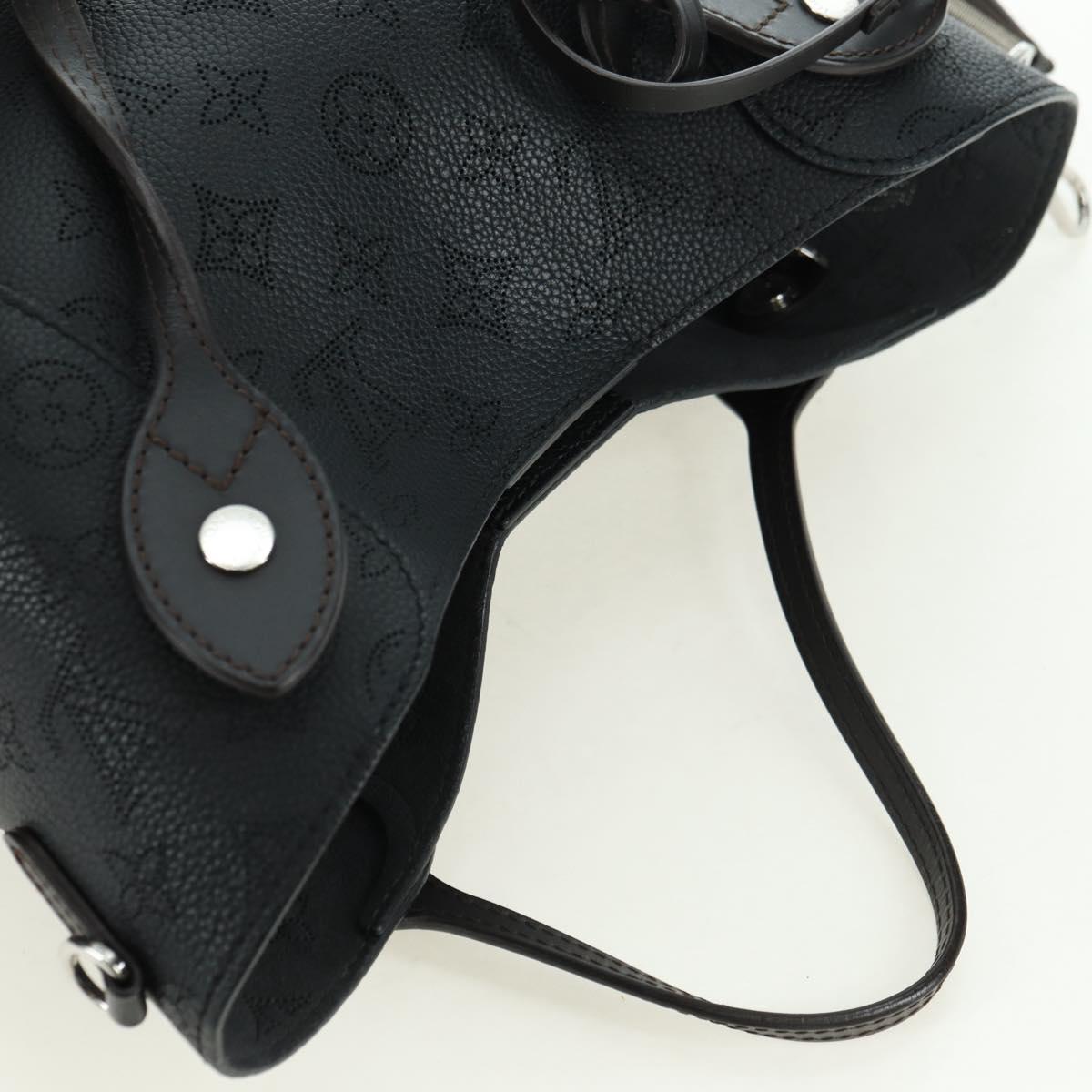 LOUIS VUITTON Monogram Mahina Hina PM Tote Bag Black M54350 LV Auth 175032A