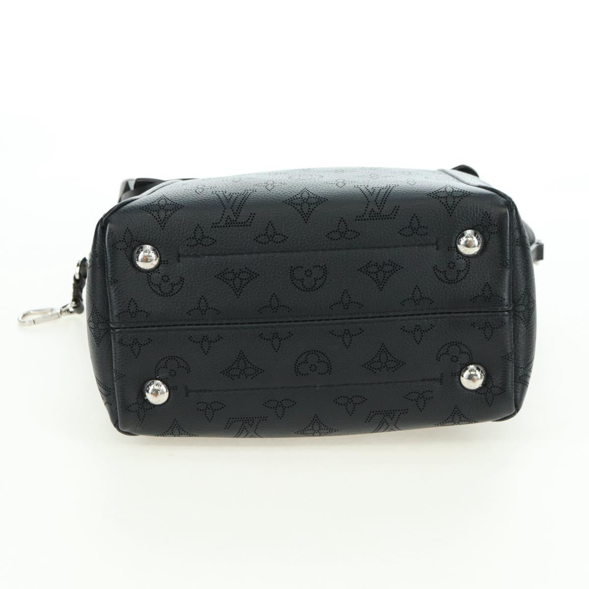 LOUIS VUITTON Monogram Mahina Hina PM Tote Bag Black M54350 LV Auth 175032A