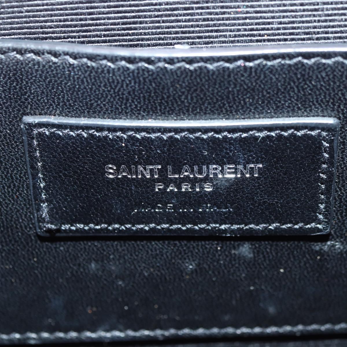 SAINT LAURENT Chain Shoulder Bag Leather Pink Silver Auth 175043SAM
