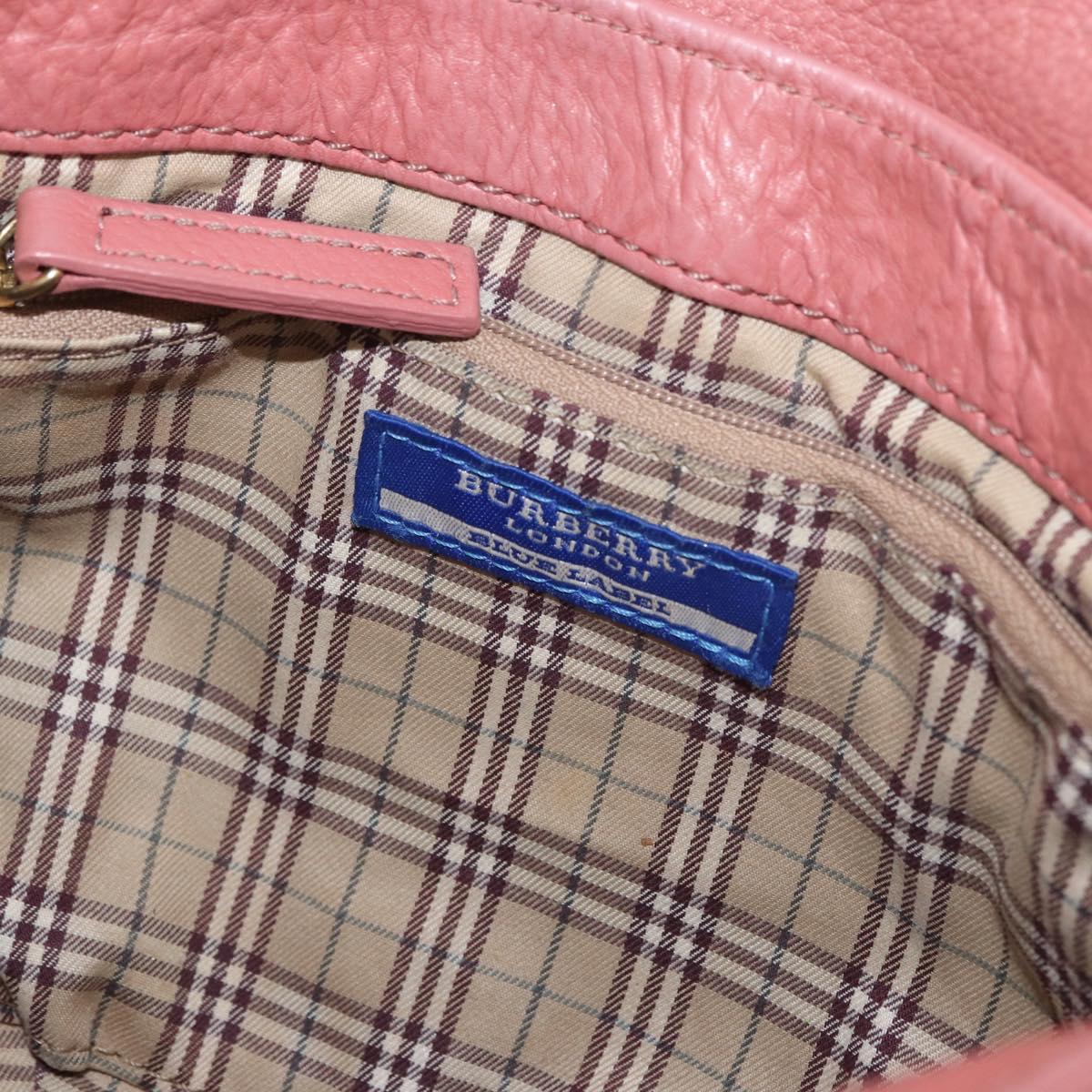 BURBERRY Blue Label Shoulder Bag Leather Pink Gold Auth 175055A