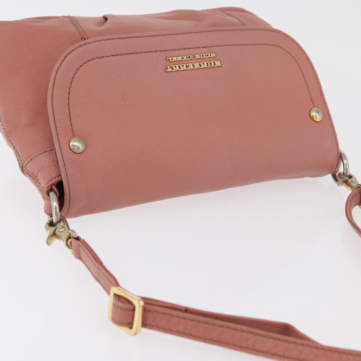 BURBERRY Blue Label Shoulder Bag Leather Pink Gold Auth 175055A