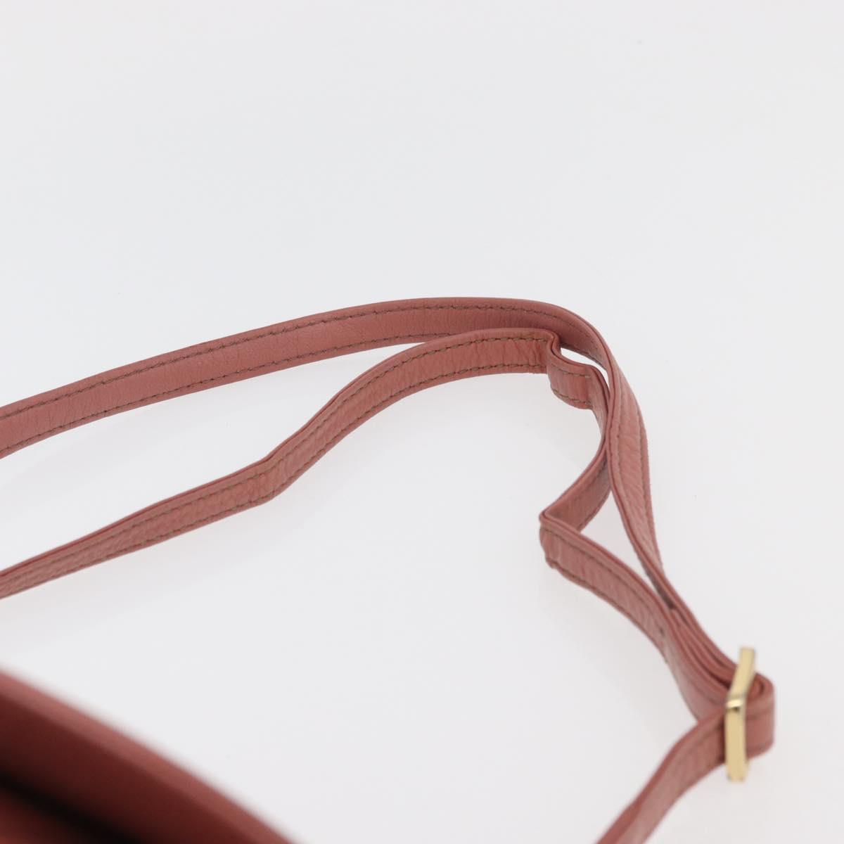 BURBERRY Blue Label Shoulder Bag Leather Pink Gold Auth 175055A