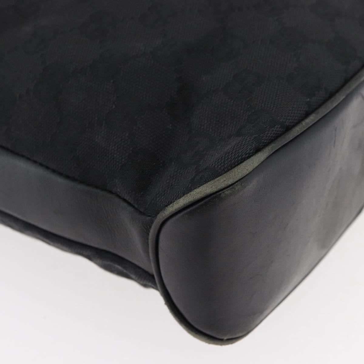 GUCCI GG Canvas Shoulder Bag Black Silver 109097 Auth 175057