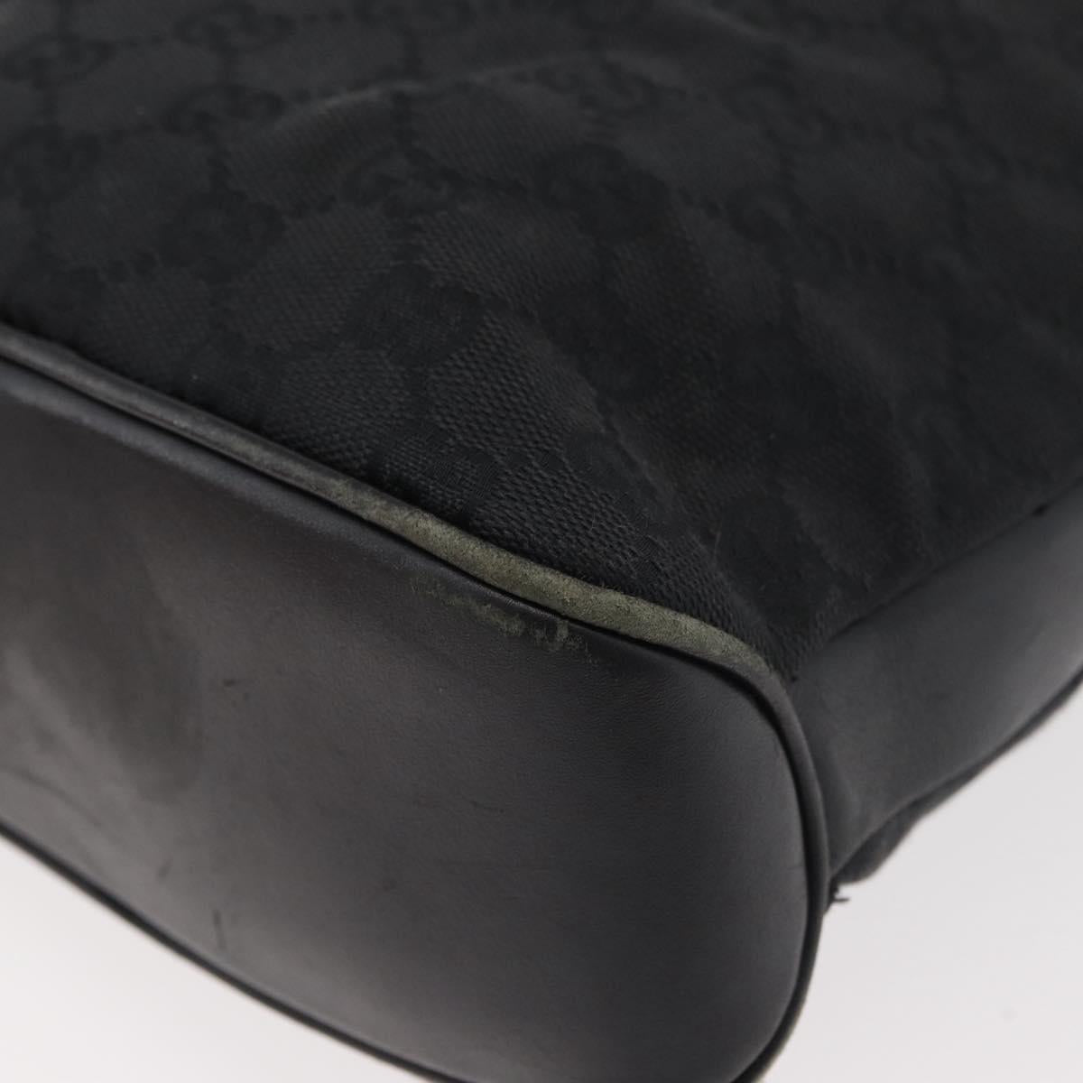 GUCCI GG Canvas Shoulder Bag Black Silver 109097 Auth 175057