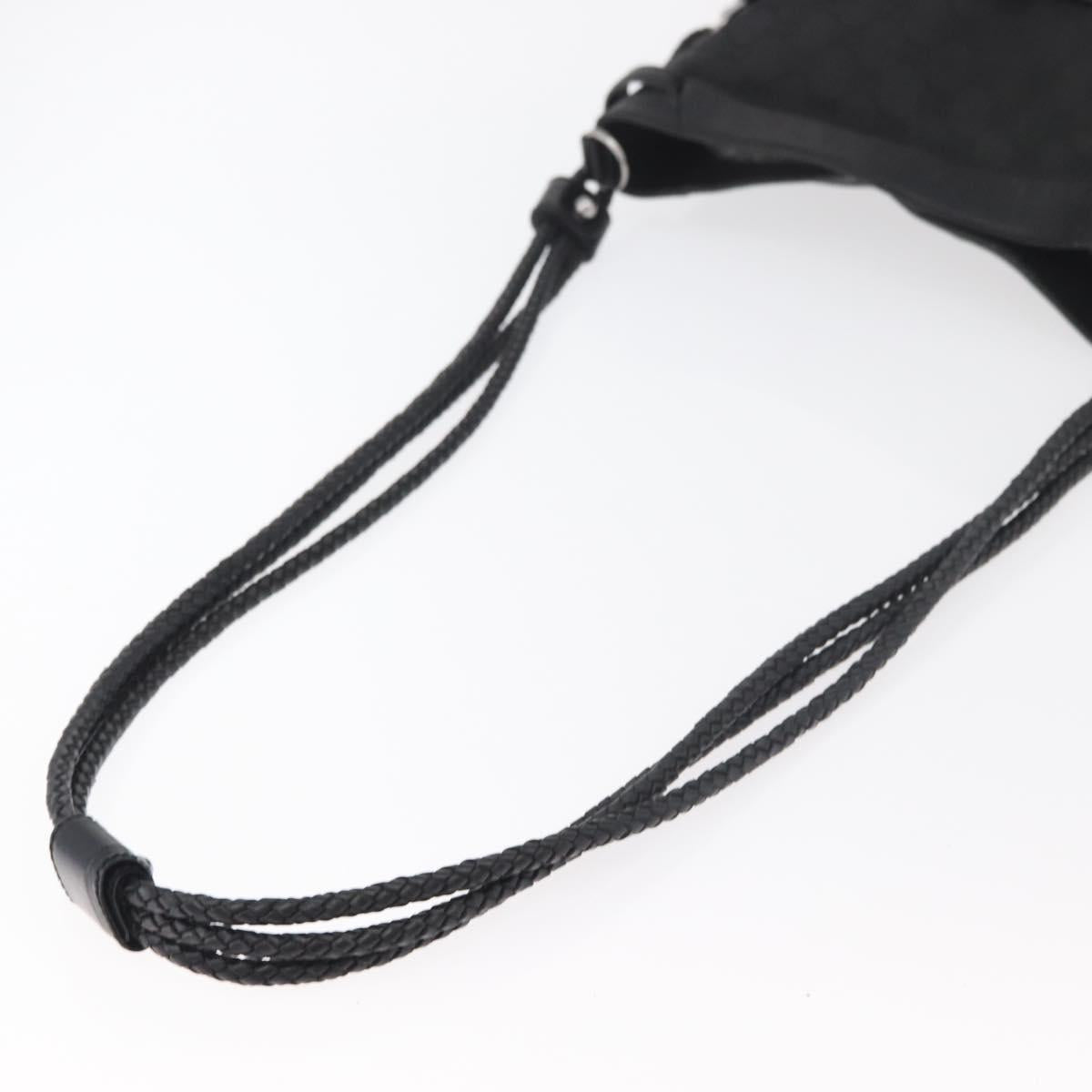 GUCCI GG Canvas Shoulder Bag Black Silver 109097 Auth 175057