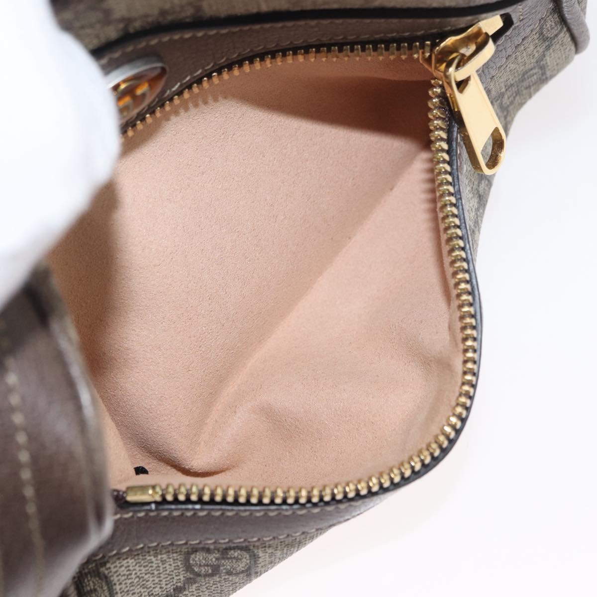 GUCCI GG Supreme Web Sherry Line Waist bag PVC Beige Gold 517076 Auth 175059SAM