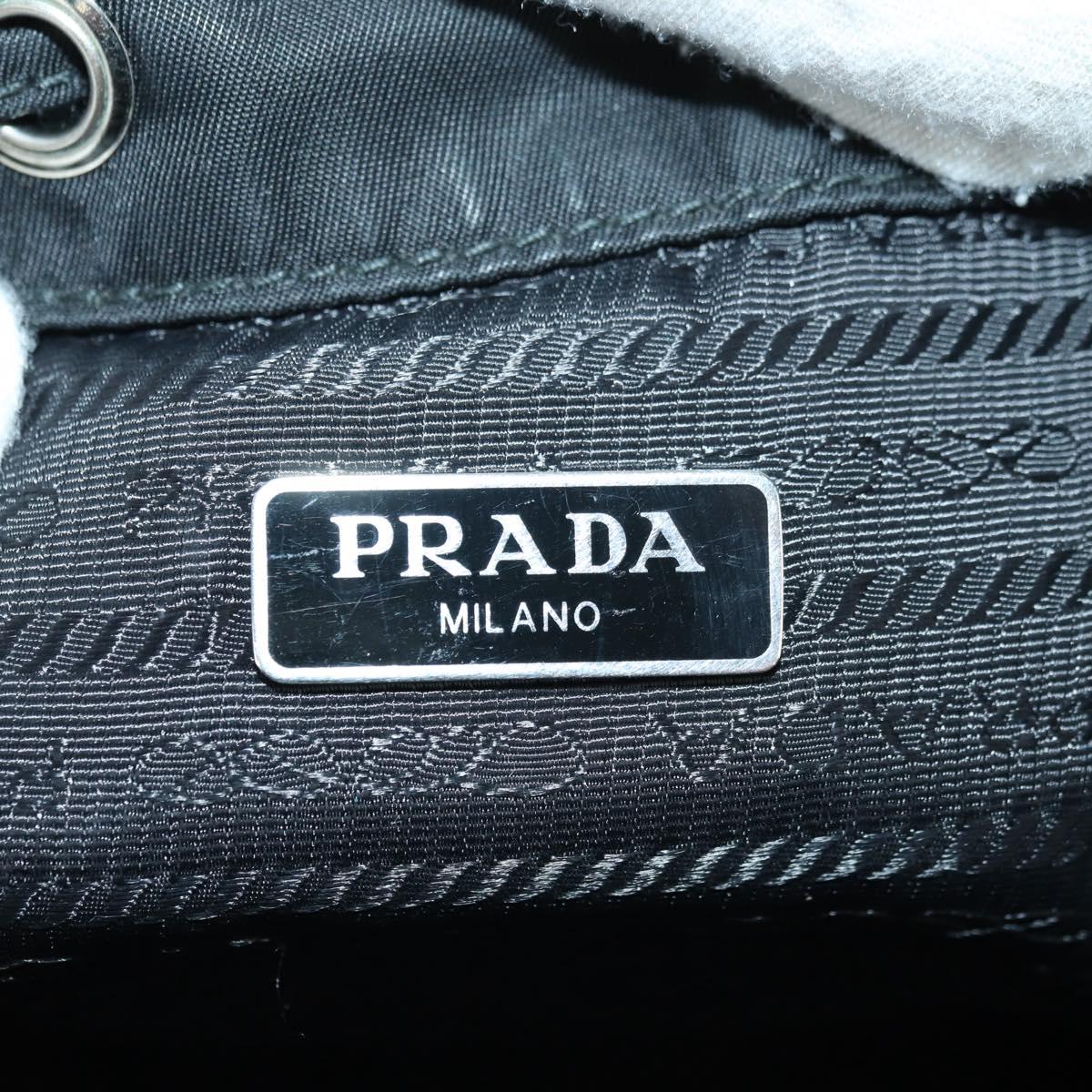 PRADA Purse Shoulder Bag Nylon 2way Black Silver Auth 175065SAM