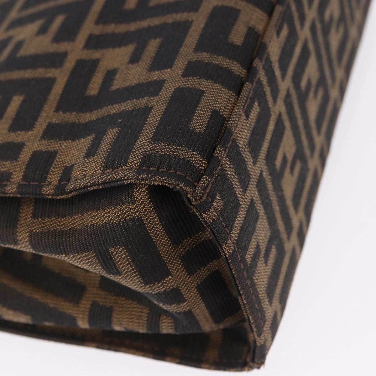 FENDI Zucca Canvas Mamma Baguette Hand Bag Black Brown Auth 175070