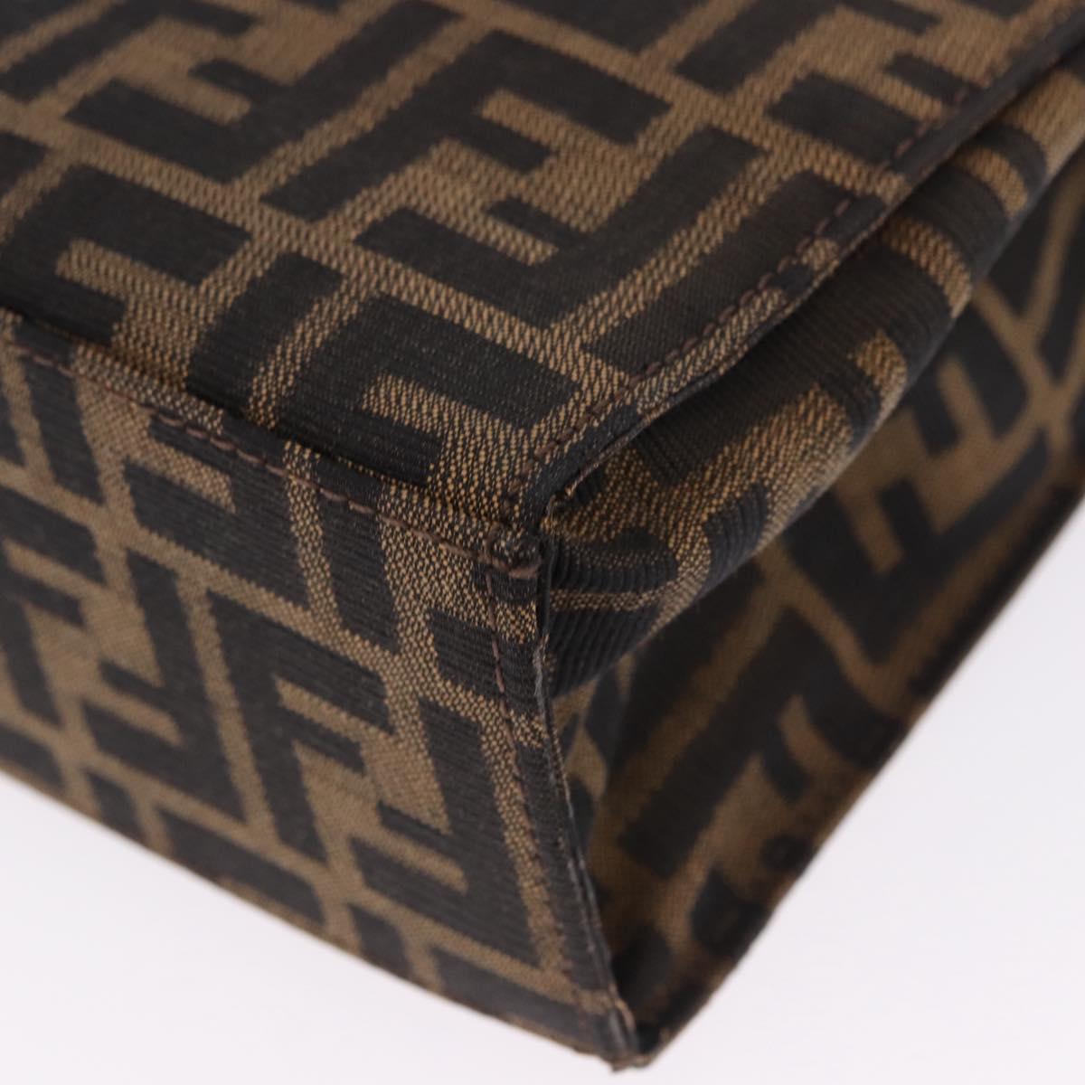 FENDI Zucca Canvas Mamma Baguette Hand Bag Black Brown Auth 175070
