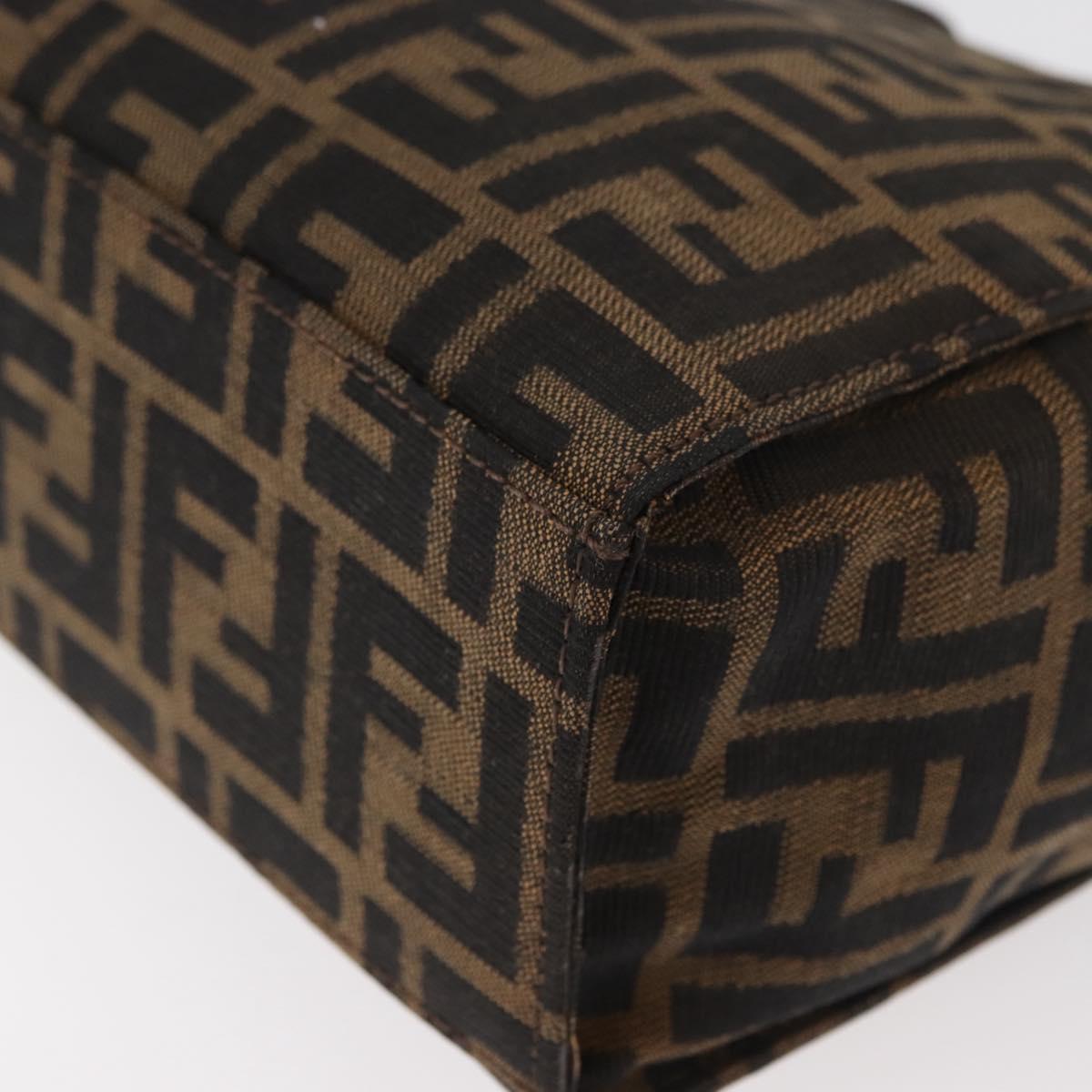FENDI Zucca Canvas Mamma Baguette Hand Bag Black Brown Auth 175070A