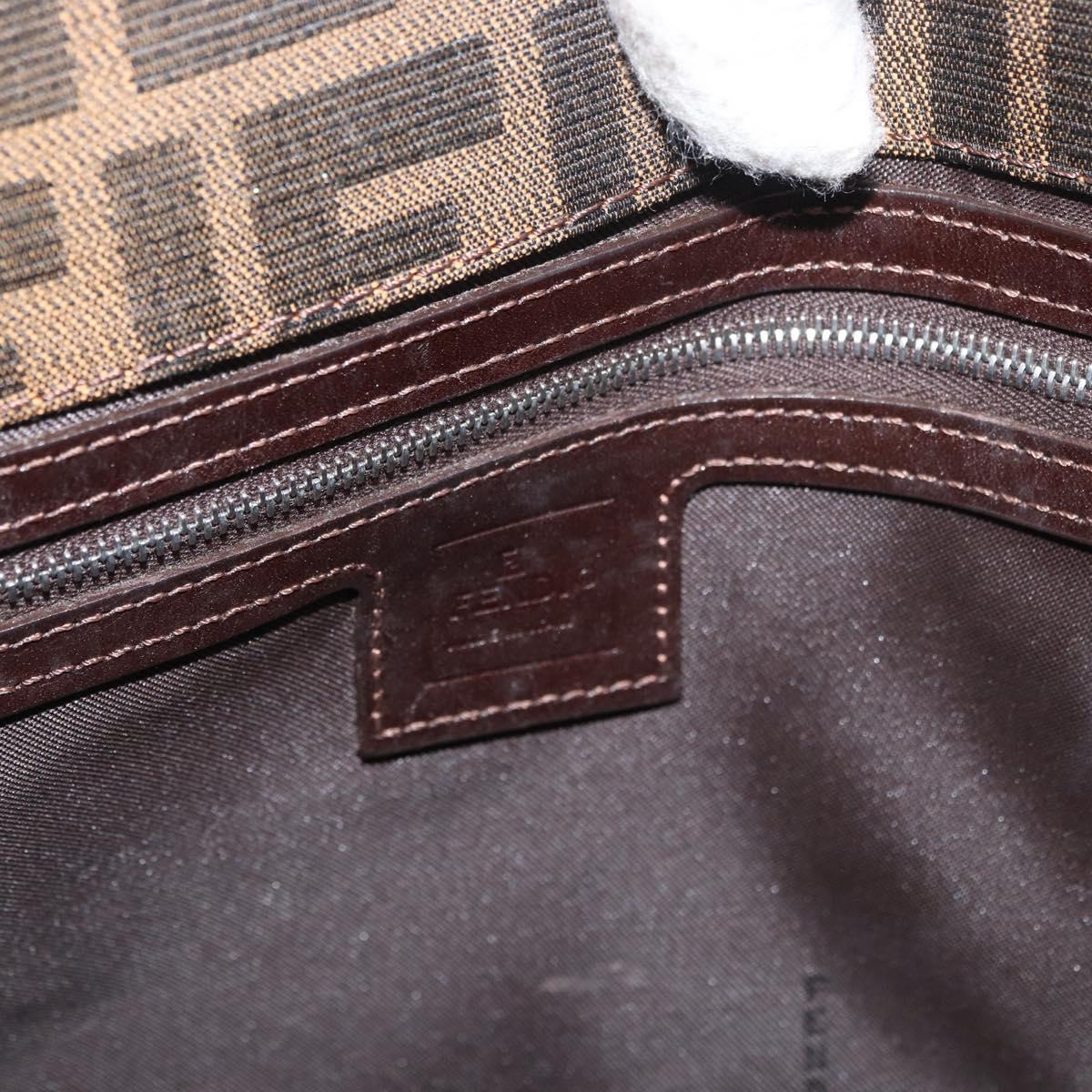 FENDI Zucca Canvas Mamma Baguette Hand Bag Black Brown Auth 175070A