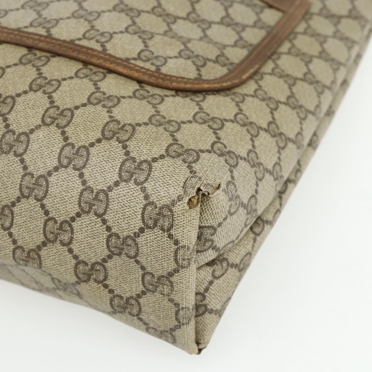 GUCCI GG Supreme Web Sherry Line Tote Bag PVC Beige Gold 120 02 003 Auth 175086