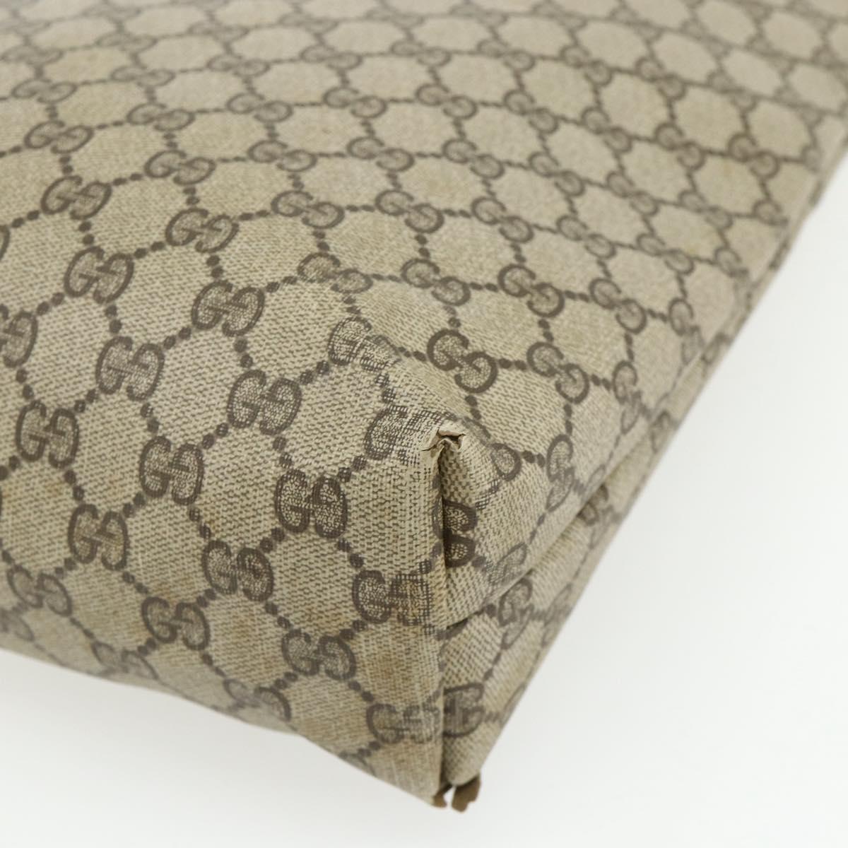 GUCCI GG Supreme Web Sherry Line Tote Bag PVC Beige Gold 120 02 003 Auth 175086