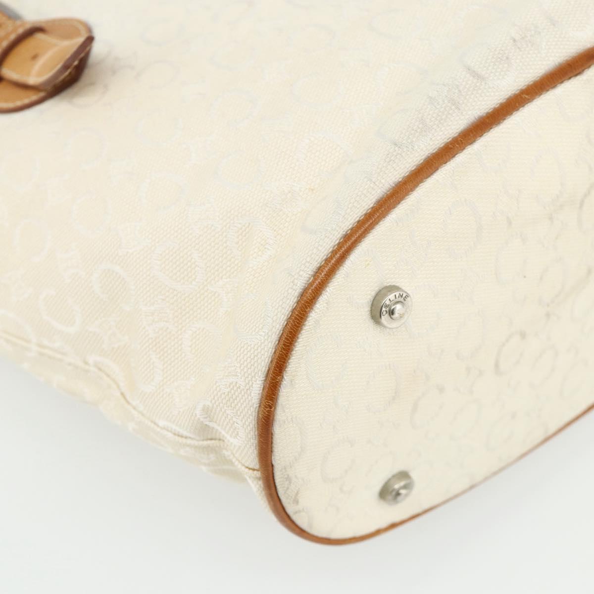 CELINE C Macadam Canvas Tote Bag White Auth 175095A