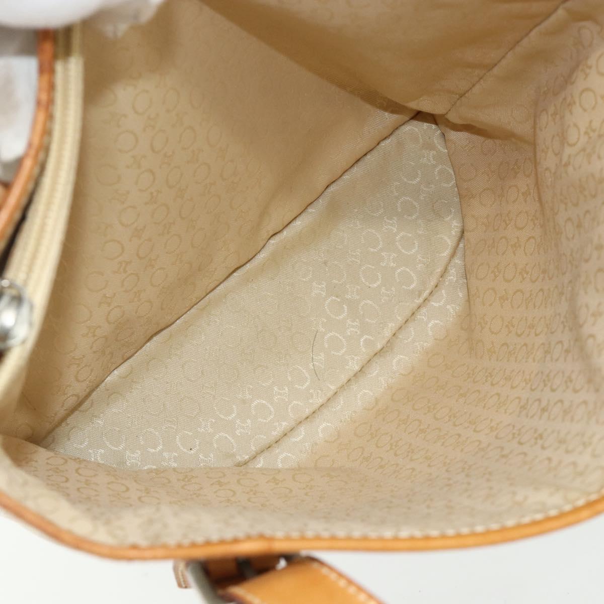 CELINE C Macadam Canvas Tote Bag White Auth 175095A