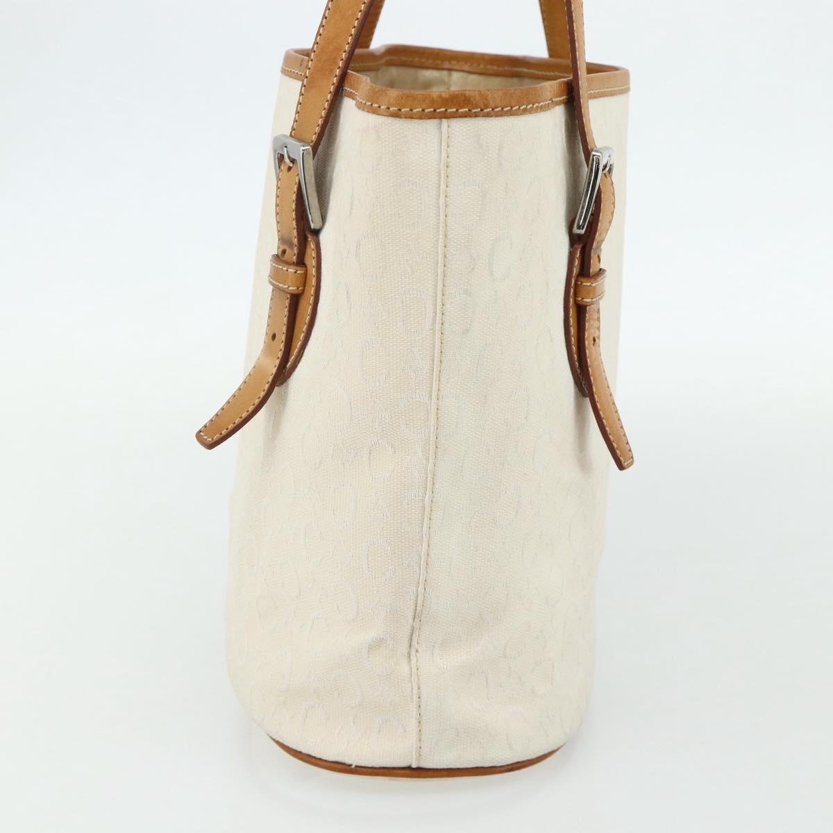 CELINE C Macadam Canvas Tote Bag White Auth 175095A
